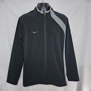VTG Mens Nike Team Sphere Pro Black Gray Full Zip Jacket Soccer Football Size L